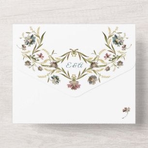 Todo En Uno Invitación de Boda de Vid Floral con Monograma Tod