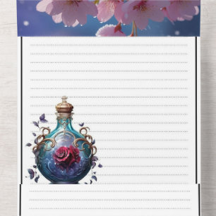 Todo En Uno Invitación de Boda Elegante Tri-Fold - Cereza Rosa