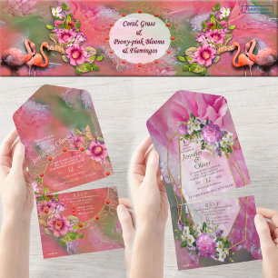 Todo En Uno Invitación de Boda Fantasía de Invierno Nevado Tod