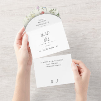 Todo En Uno Invitación de boda floral elegante | Editable