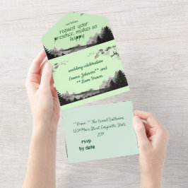 Todo En Uno invitación de boda floral simple