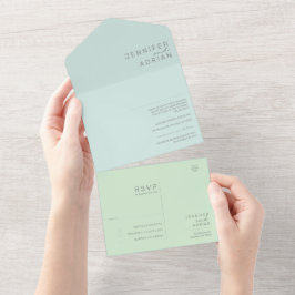 Todo En Uno Invitación de Boda Minimalista