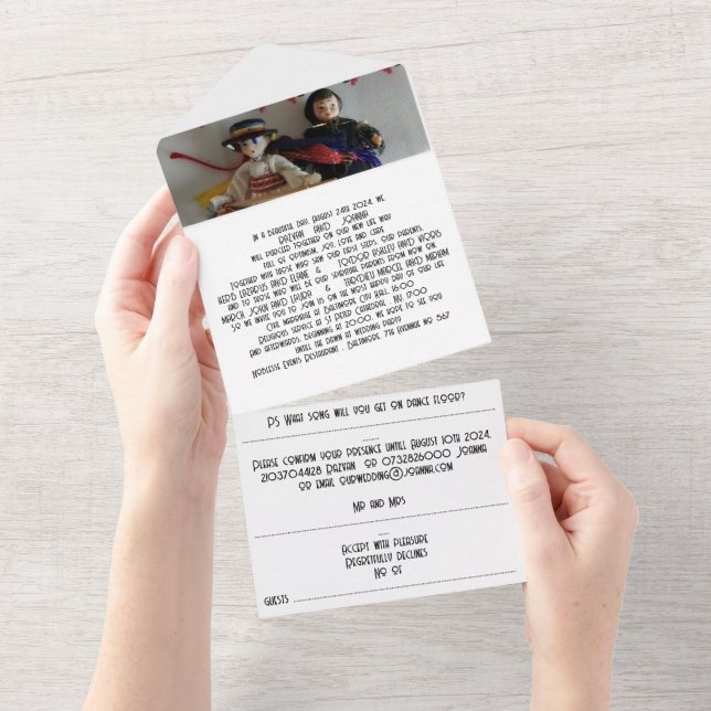 Todo En Uno Invitación de boda para todos (desgarro)