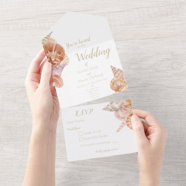 Todo En Uno Invitación de boda para todos (desgarro)
