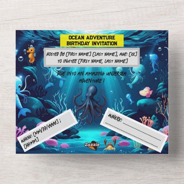 Todo En Uno Invitación de boda para todos (Anverso)