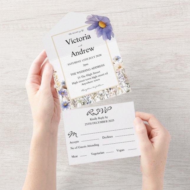Todo En Uno Invitación de boda para todos (desgarro)