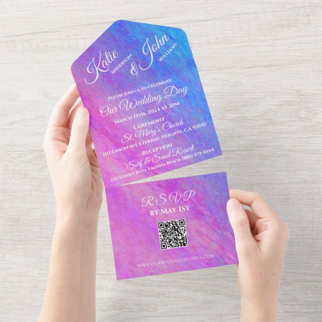 Todo En Uno Invitación de boda para todos (desgarro)