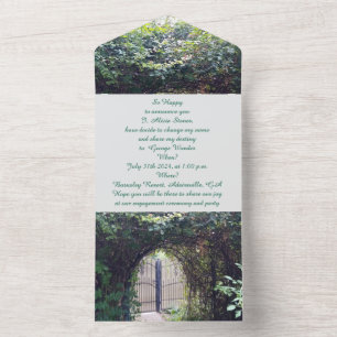 Todo En Uno Invitación de Compromiso Puerta Verde