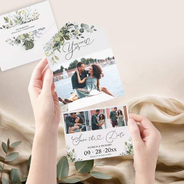 Todo En Uno Invitación De Compromiso Y Guardar La Fecha (Subido por el creador)