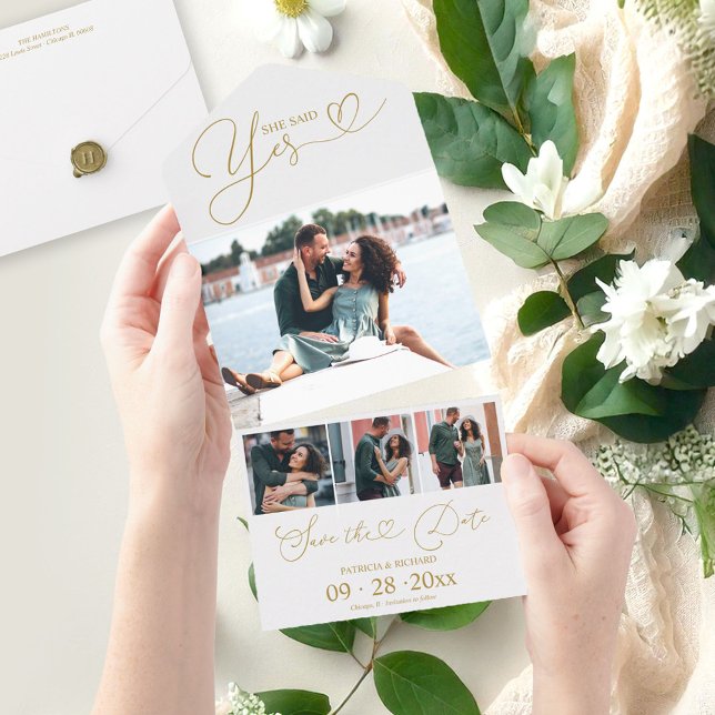 Todo En Uno Invitación De Compromiso Y Guardar La Fecha (Subido por el creador)