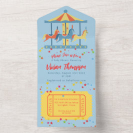 Todo En Uno Invitación de cumpleaños a Carousel Circus