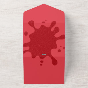 Todo En Uno Invitación de Salpicadura Roja de Tomate Personali