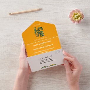 Todo En Uno Invitación de una boda de Susan con ojos marrones