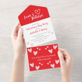 Todo En Uno Invitación del partido El día de San Valentín Love