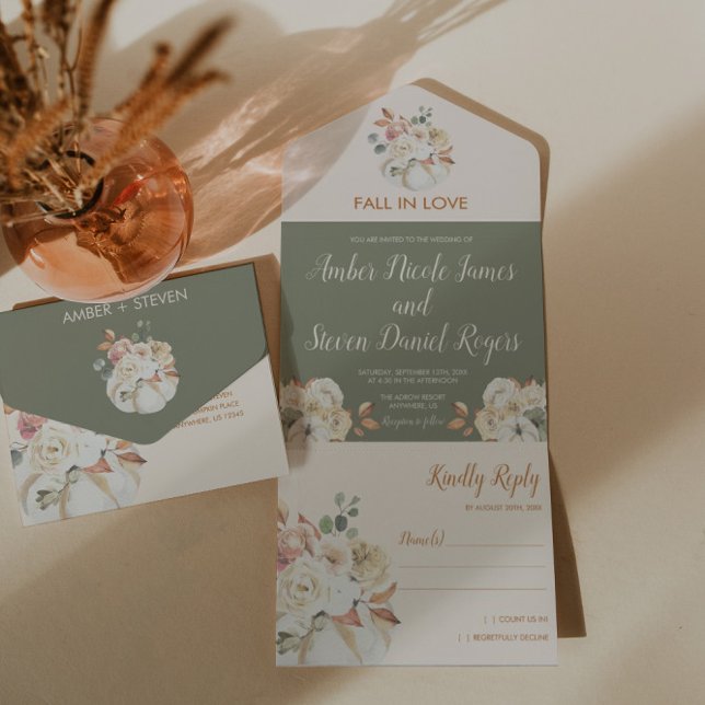 Todo En Uno Invitación del triple Boda de otoño (Subido por el creador)