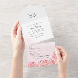 Todo En Uno Invitación ducha moderna de novia.