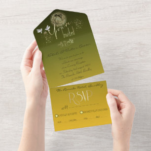 Todo En Uno invitación lujosa  personalizada para boda 