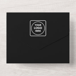 Todo En Uno Invitación Negra Minimalista para Negocios 