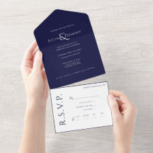 (NAVY) Invitación a la boda Minimalista y elegante