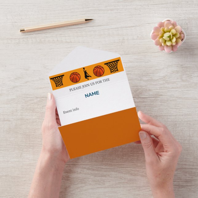 Todo En Uno Personalizable DE INVITACIÓN DE BALONCESTO (Video)