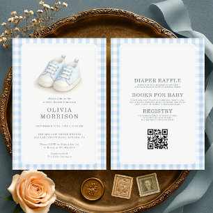 Todo en uno Zapatos de bebé azules Invitación para