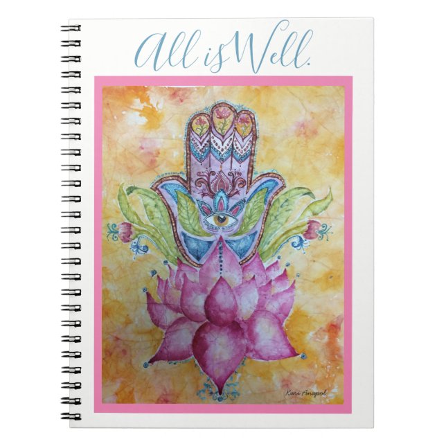 Todo es cuaderno espiral del arte bien de Hamsa (Frente)