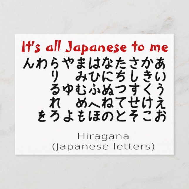 Todo es japonés para mí postal (Anverso)