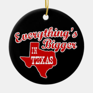 Todo es más grande en Texas   Ornamento negro roj