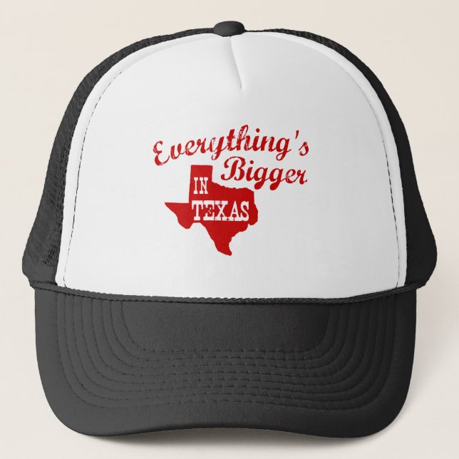 Todo es más grande en Texas State Shape Cap Gorra (Anverso)