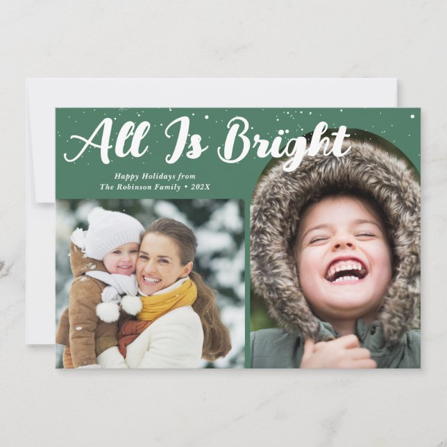 Todo es tarjeta navideña de navidad brillante (Anverso)