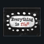Todo está bien postal<br><div class="desc">Un diseño tipográfico lindo que dice "Todo está bien". Es texto en negro y rojo sobre un rectángulo blanco con puntos blancos divertidos y juguetones que lo rodean,  todo sobre un fondo negro.</div>