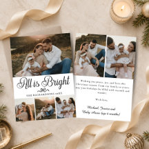 Todo está Brillante Tarjeta de Navidad con Fotos e