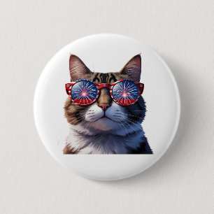 Todo Kitty Americano - botón de gato patriótico