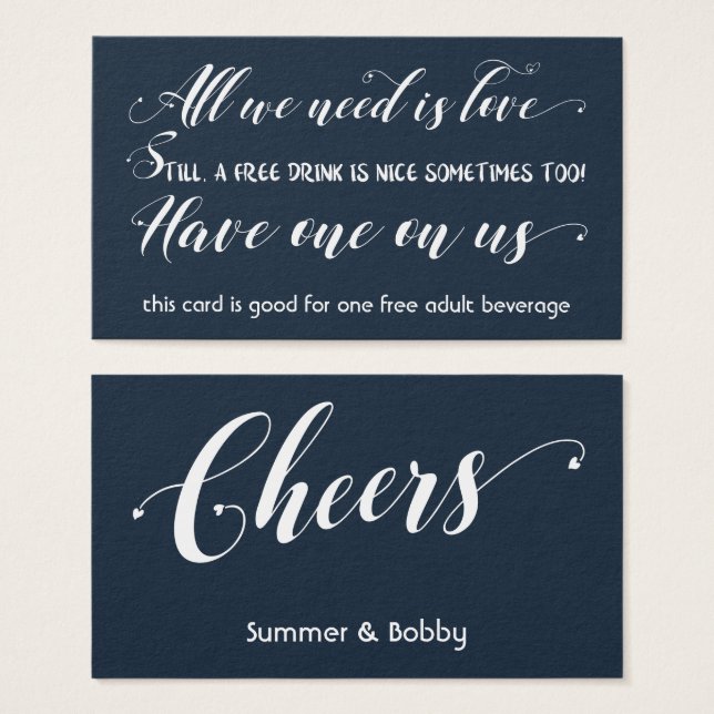 Todo lo que necesitamos es amor, boletos de bebida (Anverso y reverso)