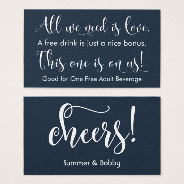 Todo lo que necesitamos es amor, boletos de bebida (Anverso y reverso)