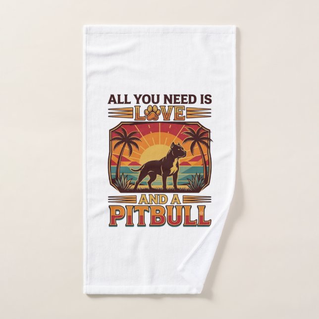 Todo lo que necesitas es amor Pitbull perro puesta (Toalla de mano)