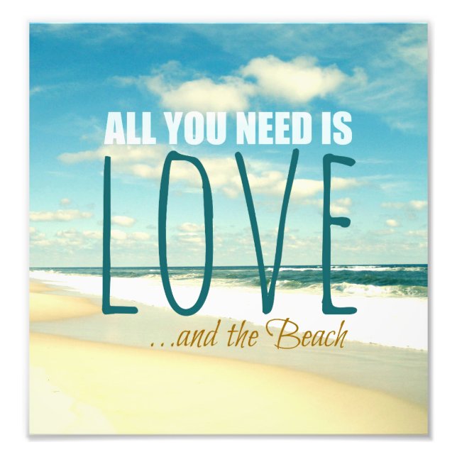 Todo lo que necesitas es amor y foto de playa (Frente)