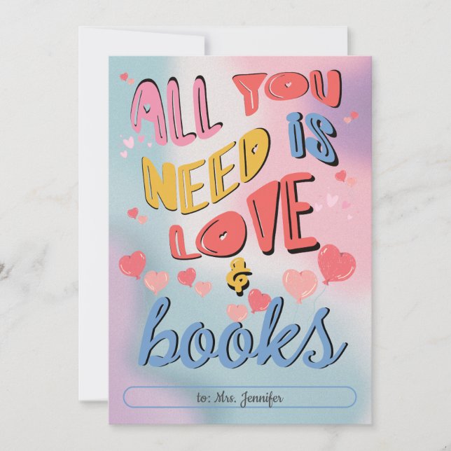 Todo Lo Que Necesitas Es Amor Y Libros Invitación  (Anverso)
