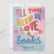 Todo Lo Que Necesitas Es Amor Y Libros Invitación 