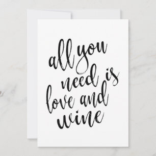 Todo lo que necesitas es amor y vino letrero asequ