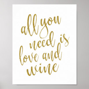 Todo lo que necesitas es amor y vino Señal dorada 