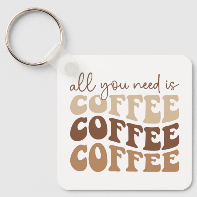 Todo lo que necesitas es café café café Llavero (Anverso)