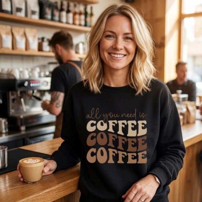 Todo lo que necesitas es café.  sudadera (Subido por el creador)