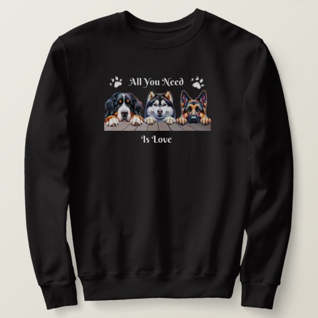 Todo Lo Que Necesitas Es Una Sudadera De Amor (Anverso del diseño)