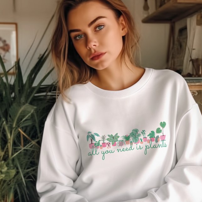 Todo lo que necesitas son plantas Sudadera con cap (Subido por el creador)