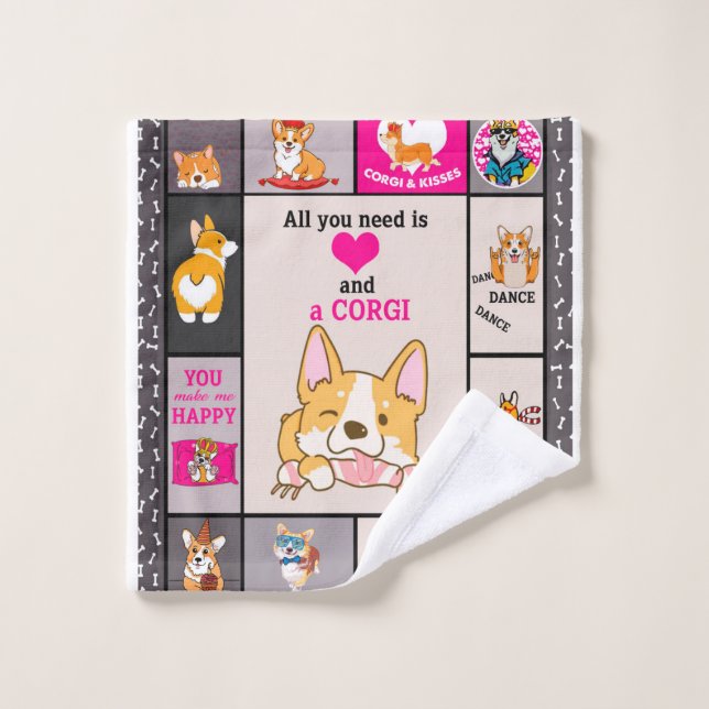 Todo Lo Que Necesito Es Amor Y Corgi (Toallita)