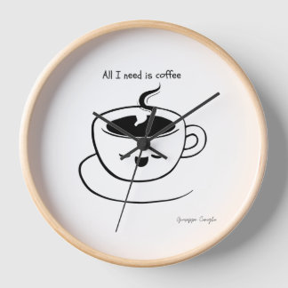 Todo lo que necesito es café - reloj de pared
