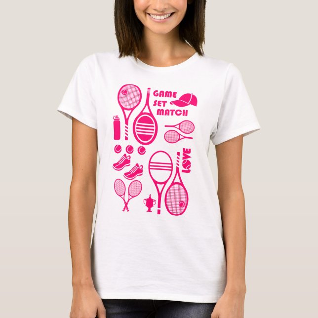 Todo lo que necesito....is tenis 🎾 camiseta rosa (Anverso)