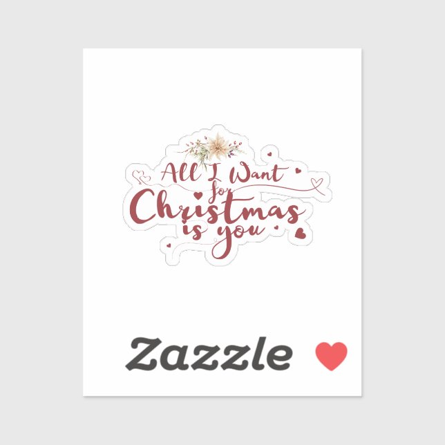 Todo lo que quiero de los Navidades es tu Pegatina (Hoja)
