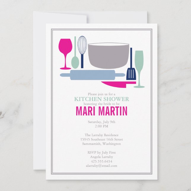 Todo menos la invitación a la ducha de novia rosad (Anverso)